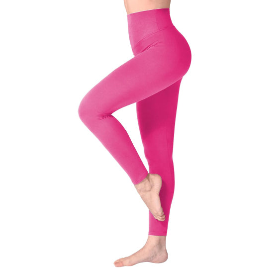 High Waisted Leggings - Rose Pink