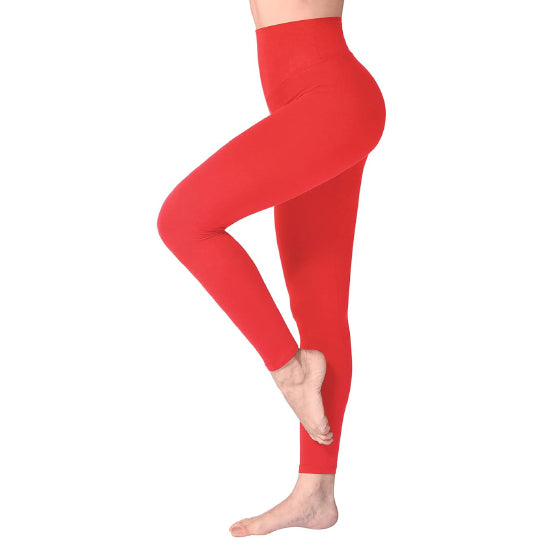 High Waisted Leggings - Red