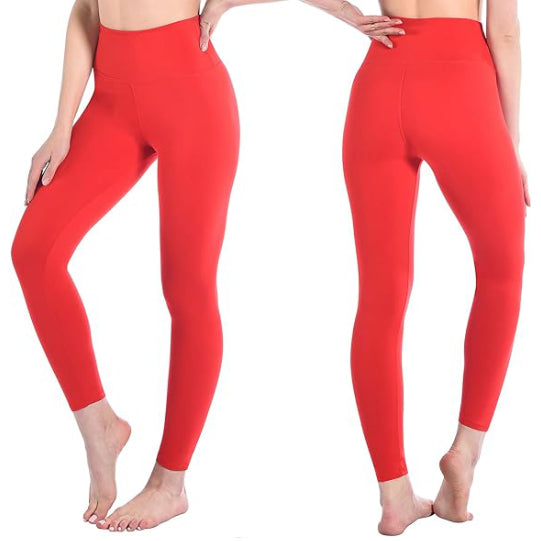 High Waisted Leggings - Red