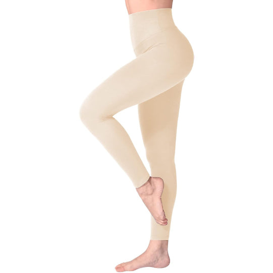 High Waisted Leggings - Beige